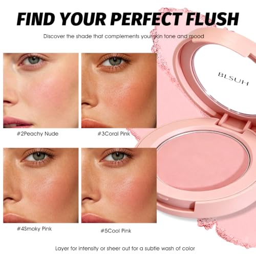 Sweet Pink Blush Palette, Blendable Matte Powder Blush for Cheeks - Image 4