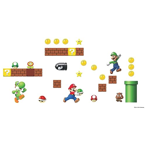 RoomMates RMK2351SCS Nintendo New Super Mario Bros Build a Scene Peel and Stick Wall Decals, Multicolored