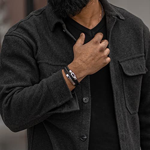 Image of SERASAR Premium Leather Bracelet Men | Stainless Steel Magnetic Clasp | Three Colors | Jewelry Box Included