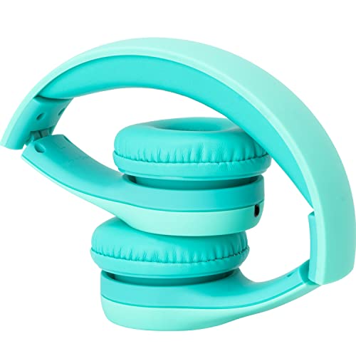 Image of Snug Play+ Kids Headphones - Volume Limited 93dB for Safe Listening - Foldable, Durable Headphones for Toddlers, Boys & Girls - Tangle-Free Cord - Ideal for Travel, School, Tablets - Aqua