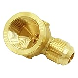 MENSI Propane Gas Water Oil 90 Degree Elbow Connector Coupling Fittings For BBQ Grills, Olympian Wave Heater 4050-0608 Brass Tube Fitting (1/2" Female NPT x 3/8" Male Flare) - Image 3