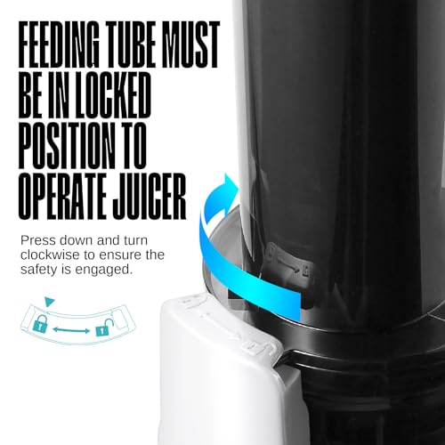 Ventray Ginnie Extractor de zumos y verduras - Slow Juicer con función de masticación inversa, Licuadora para Verduras y Frutas, Fácil de Limpiar, Extracción Lenta 60 rpm, Sin BPA, Blanco - imagen 6