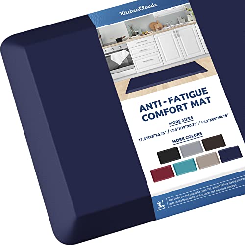 Image of KitchenClouds Kitchen Mat Cushioned Anti Fatigue Kitchen Rug 0.8inch Waterproof Non Slip Kitchen Rugs and Mats Standing Desk Mat Comfort Floor Mats for Kitchen Sink Office (17.3 inchx39 inch,Blue) | Water-Resistant, Non-Slip, Easy to Clean Comfort Floor Mat for Kitchen, Sink & Office, Multiple Colors & Sizes, 17.3 inchx39 inch