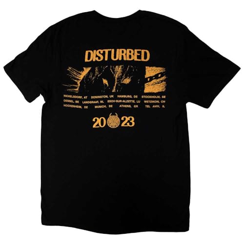 Disturbed European Tour 23 Split Face T Shirt Size S