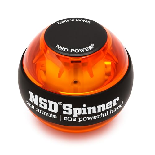 Image of NSD Essential Crystal Spinner Gyro Ball | Grip Strengthener for Forearms, Wrist & Hands | String Start Design, Up to 18,000 RPM | Portable Wrist Trainer & Workout Equipment | Ideal for Desk Workers, Athletes & Musicians