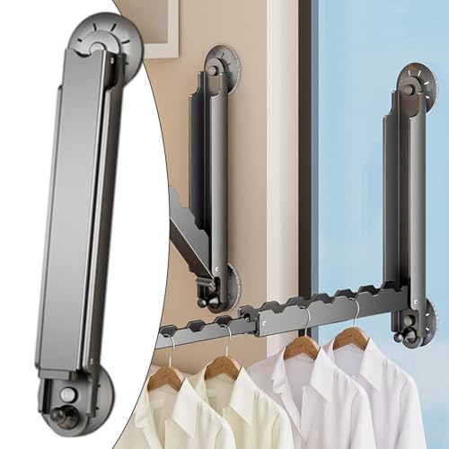 Étendoir à linge stable pliable et articulé à forte capacité murale