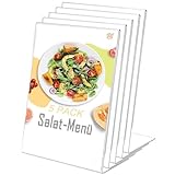 5 Stück Aufsteller DIN A5, Schräg Tischaufsteller A5 Werbeständer, L-Ständer, Acryl Tischaufsteller A5 Schilderhalter, für Restaurants, Hotels, Konferenz, Cafés, Ausstellungen