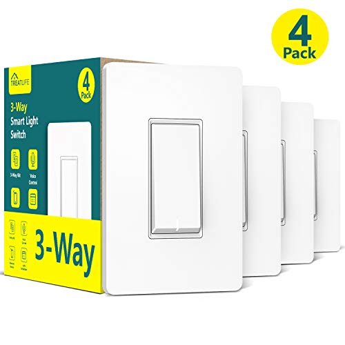 3-Way Smart Switch (Neutral Wire Required), Treatlife 2.4Ghz WiFi Light Switch 3-Way Switch