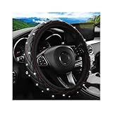KHGUZ Bling Car Steering Wheel Cover, Non-Slip Elastic Stretch Leather Auto Steering...