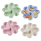 Mirenko Snackteller mit Fächern 4 Stück Snackschale Wiederverwendbare Teller mit Unterteilung Snackteller Snackschale mit Fächern für Home Party für Nuss Candy Obst Essen Getrocknetes