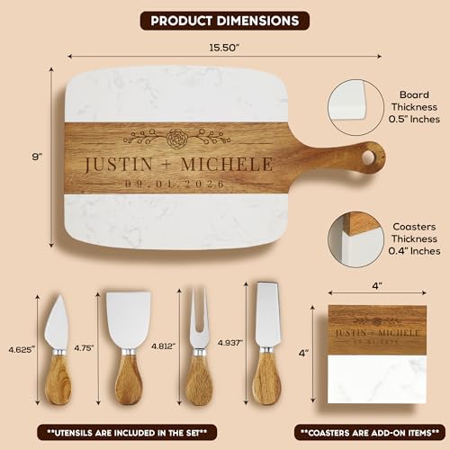 Tabla rectangular de madera y mármol para cortar miniatura 2