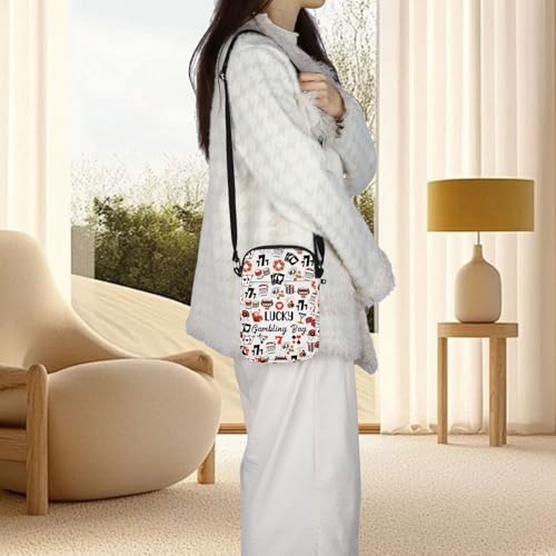 ZJXHPO Casino Lover Gift Lucky Gambling Bag Cash Cross Body Bag For Gambler Poker Player Messenger Bag Gambling Lover Gift 6