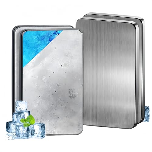 強力保冷剤 驚異の保冷力 2枚 Sサイズ 【倍速凍結&長時間保冷】ステンレス製アイス保冷剤 コンパクト 長持ち 繰り返し使用可 防災用にも最適 (4個)