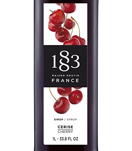 Image of 1883 Cherry Syrup for Drinks, Made in France, 1-Liter Glass Bottle