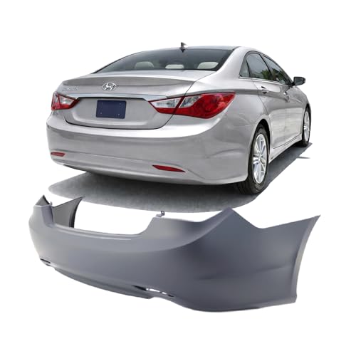 Image of FitParts Compatible with Hyundai Sonata 2011-2013 Rear Bumper Cover | Sedan, Ready to Paint, OEM 866103Q100, HY1100176