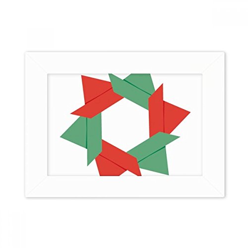 Marco de fotos 5x7 blanco con lámina de origami navideño abstracto DIYthinker 2