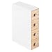 InterDesign RealWood Cosmetic Organizer for Vanity Cabinet to Hold Makeup, Beauty Products - 4 Drawers, Flip, White/Light Wood Finish