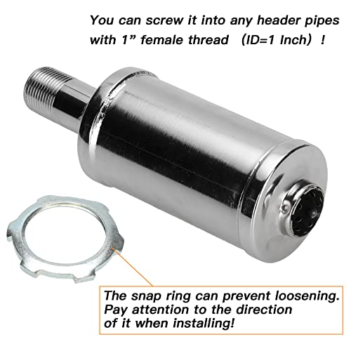 Image of FVRITO Exhaust Muffler Silencer for Predator 196cc 212cc 420cc CT200u CT200u-ex BT200x CC100x CT100u Mini Bike Go Kart KT196 Massimo Baja MB200 MB165 GX160 GX200 Clone Engine Performance Parts Silver