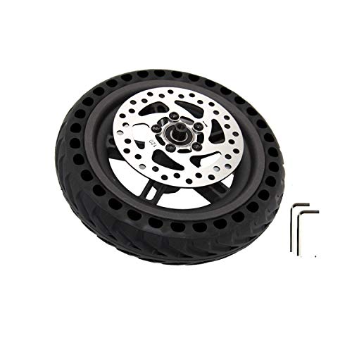 ehua Roue Arrière avec Disque, Pneu Plein Xiaomi Trottinette Pro Pro2 EXCLUSIVEMENT, Dure Anti Crevaison Anti dérapant Increvable Solide 120 mm(Outils Inclus)