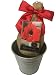Rustic Tin Red Lion Amaryllis Holiday Gift Growing Kit, Deluxe Edition. Includes a Rustic Silver Pot, 1 Large Bulb, a Burlap Gift Bag and Professional Growing Medium