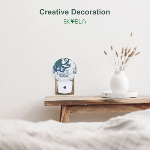 Image of EKOBLA Octopus Night Light, Vintage Sea Monster Nautical Night Lights Plug Into Wall with Dusk to Dawn Sensor for Home Decor