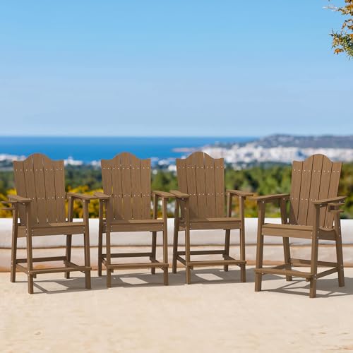 Adirondack Barstools Set of 4 for Outdoor Deck and Patio