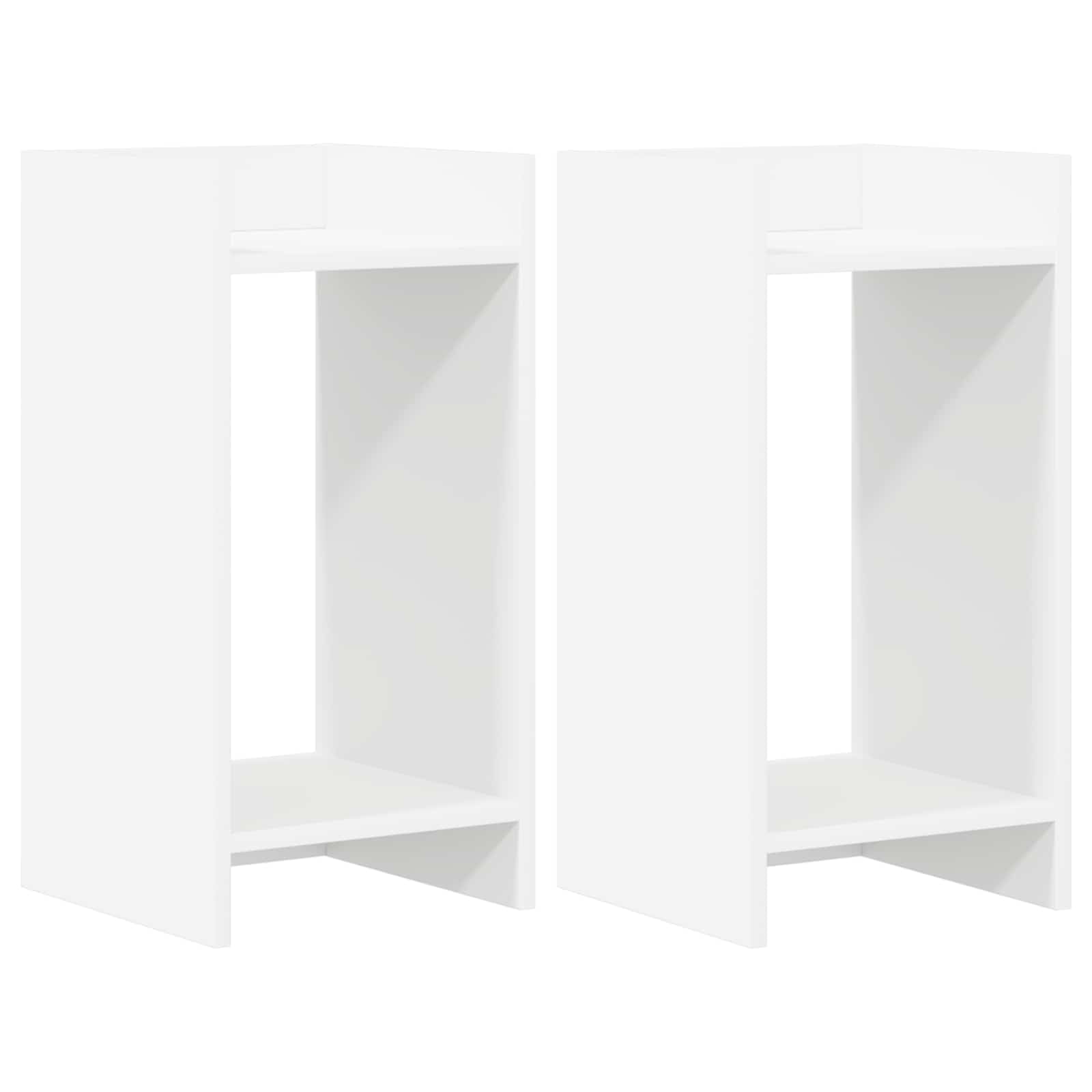 Set di 2 moderni supporti per piante in legno bianco, 30 x 30 x 60 cm, struttura aperta per interni, scaffale salvaspazio piccolo per una presentazione chiara