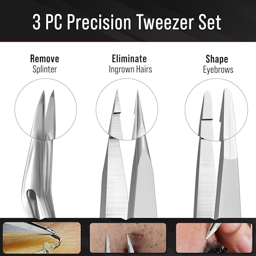 DUROX 3-Piece Tweezers Set
