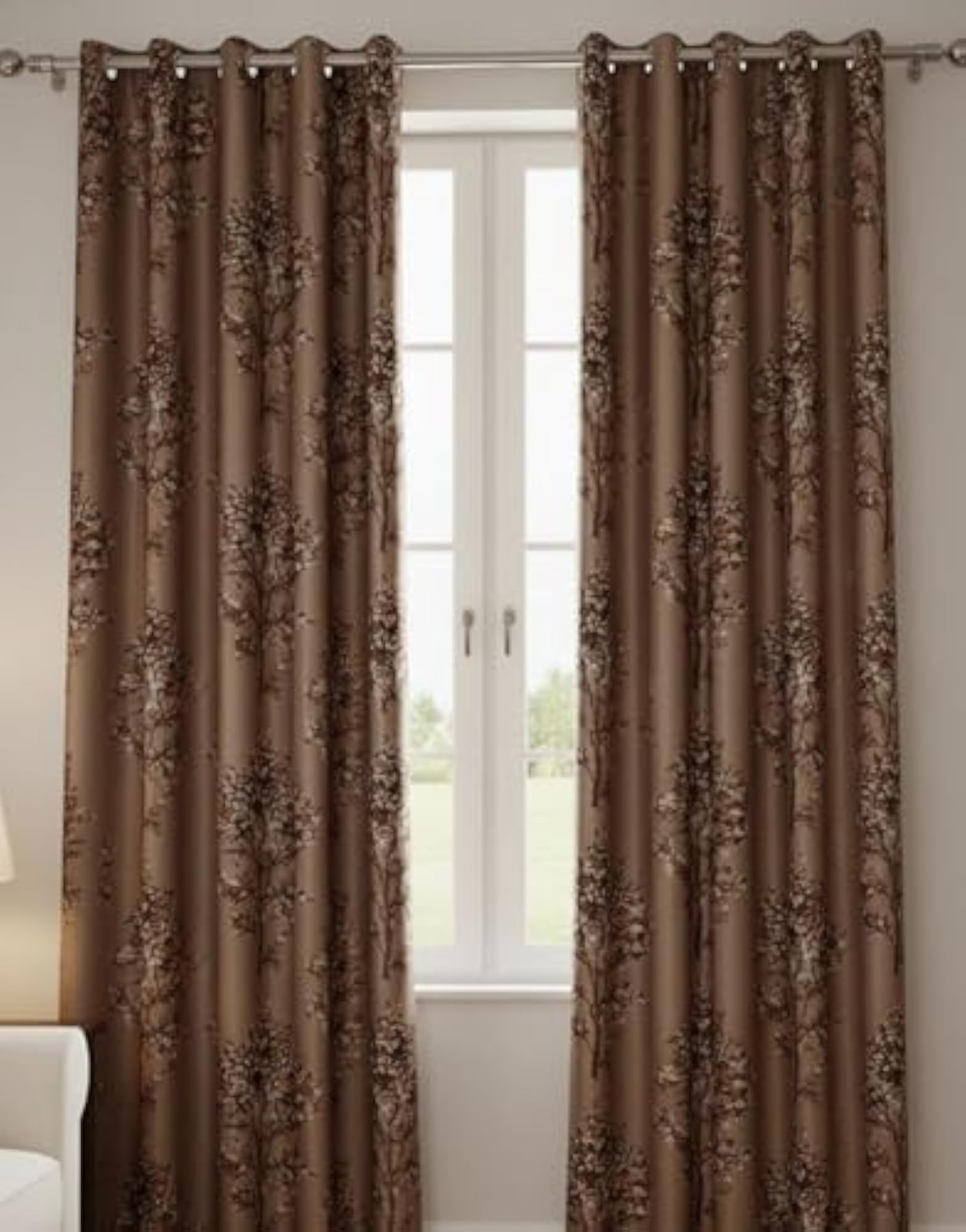 Marble Platinum Polyester Door Curtain, Light Filtering