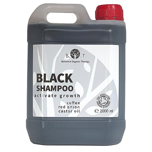 Champú de Cebolla, Cafeína y Ricino Control Antigrasa | Estimulador de Crecimiento Capilar | Anticaída | Seborregulador | Anticaspa, Negro, 2000 ml