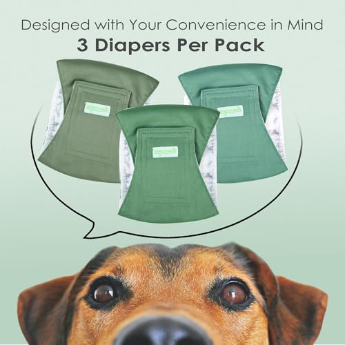 Image of wegreeco Washable Male Dog Belly Band (Stylish Pattern)- Pack of 3 - Male Dog Belly Wrap, Dog Diapers Male (Green Series, X-Large)