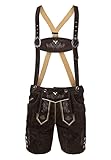 Steigenhöfer Manufaktur Echtledertrachtenhose mit Trägern, Farbe: Dunkelbraun, Größe: 50