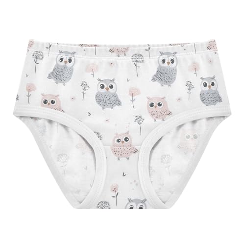 Girls Underwear Soft Cotton Cute Owls Kids Panties in Sizes 2/3t, 4t, 5t, 6 and 8