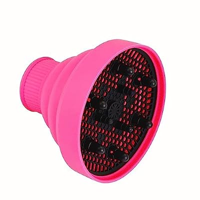 Universal Collapsible Hair Diffuser Attachment for Hair Dryer- Salon Grade Tool,Lightweight Foldable Portable Travel Folding Design Fit Most of Blow Dryers-(Rose Red)