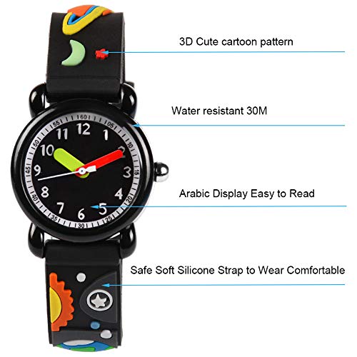 Image of Kids Watches for Boys Girls, 3D Cartoon Wrist Watch for Child Ages 3-8 | Cute Soft Silicone Watchband, Analog Dial, Daily Waterproof Durable, Birthday Christmas Ideal Gift for Little Child