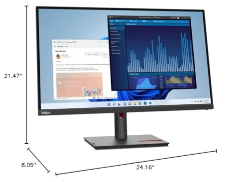 Image of Lenovo ThinkVision T27p-30 27 inch Class Webcam 4K UHD LCD Monitor - 16:9 - Black