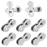 BDEPSTR 8 Paia Falsa Maglia Catena Bici 9 e 10 Velocità, Connettore Rapido Catena in Acciaio per MTB e Bici da Corsa, Maglia di Giunzione Universale Argento, Set 4 Coppie 9S e 4 Coppie 10S