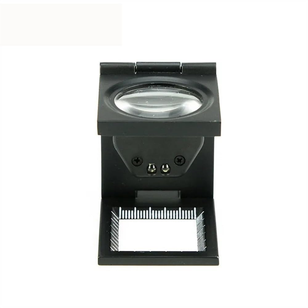 Microscopio de observación de 8 aumentos de iluminación, plegable, lupa de lino, probador de tela, lupa con 2 luces LED