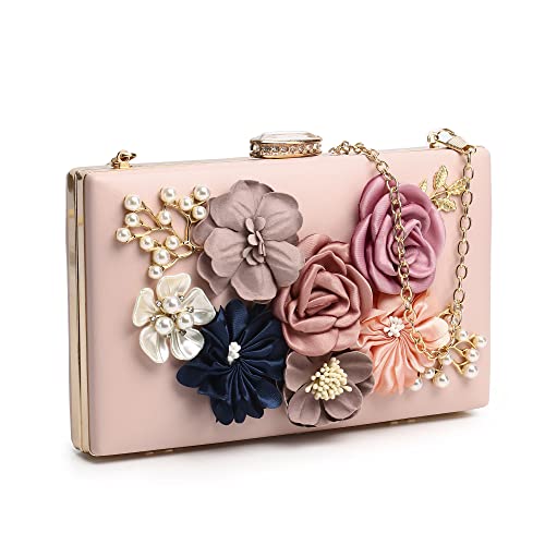 Floral Clutch Floral Clutch Purses For Women 3D Flower Purse Clutch With Roses Flower Clutch Clach Unique Clutch Purses For Women Blush Clutch Purses Women Evening Bridal Pearl Clutch Bride Clutch #TOP4