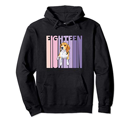 18 Años Cumpleaños Retro Beagle Chicas Niña Sudadera con Capucha