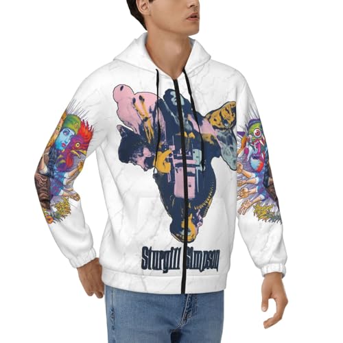 Sturgill Music Simpson Men's Casual Zipper Hoodie Pullover Hooded Long Sleeve Sweatshirt with Big Pockets