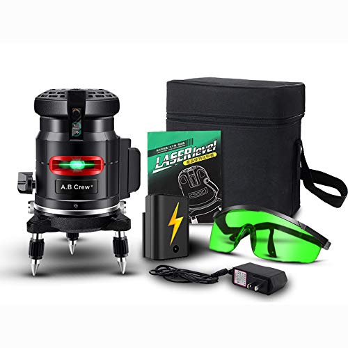 A.B Crew 360°Self Leveling Laser Level Green Beam 5 Lines 6 Points Laser Level Horizontal/Vertical Cross Line Straight/Tilt Line Rechargeable Dust Proof Rubber Touch Keypad Rotary Base - Thumbnail 7