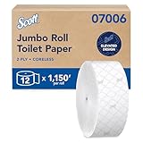 Scott 07006 Coreless JRT Jr. Rolls, 2-Ply, 1150ft (Case of 12 Rolls)
