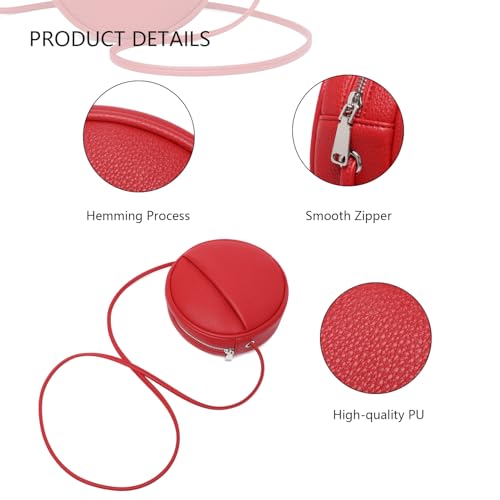 Image of Circle Crossbody Bag for Women NYLON Circle Purse with Zipper Adjustable Knot Shoulder Straps