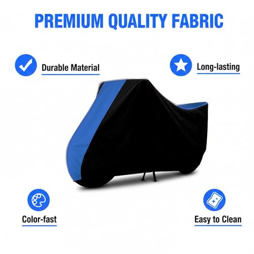 Image of Motorcycle Bike Body Cover for Outdoor Use - Heavy Fabric Water Resistant Two Wheeler Cover with UV, Dust & Rain Protection Compatible for Splendor Plus XTEC
