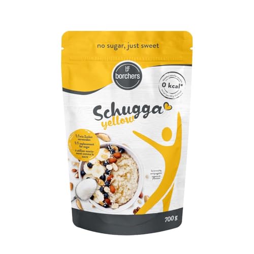 BORCHERS Schugga, Kristalline Streusüße 700g, Erythrit-Sucralose Mischung, 1:1 wie Zucker, kalorienfrei & zuckerfrei, Zuckerersatz, Süßungsmittel, Zuckeralternative, XXL Vorteilspack