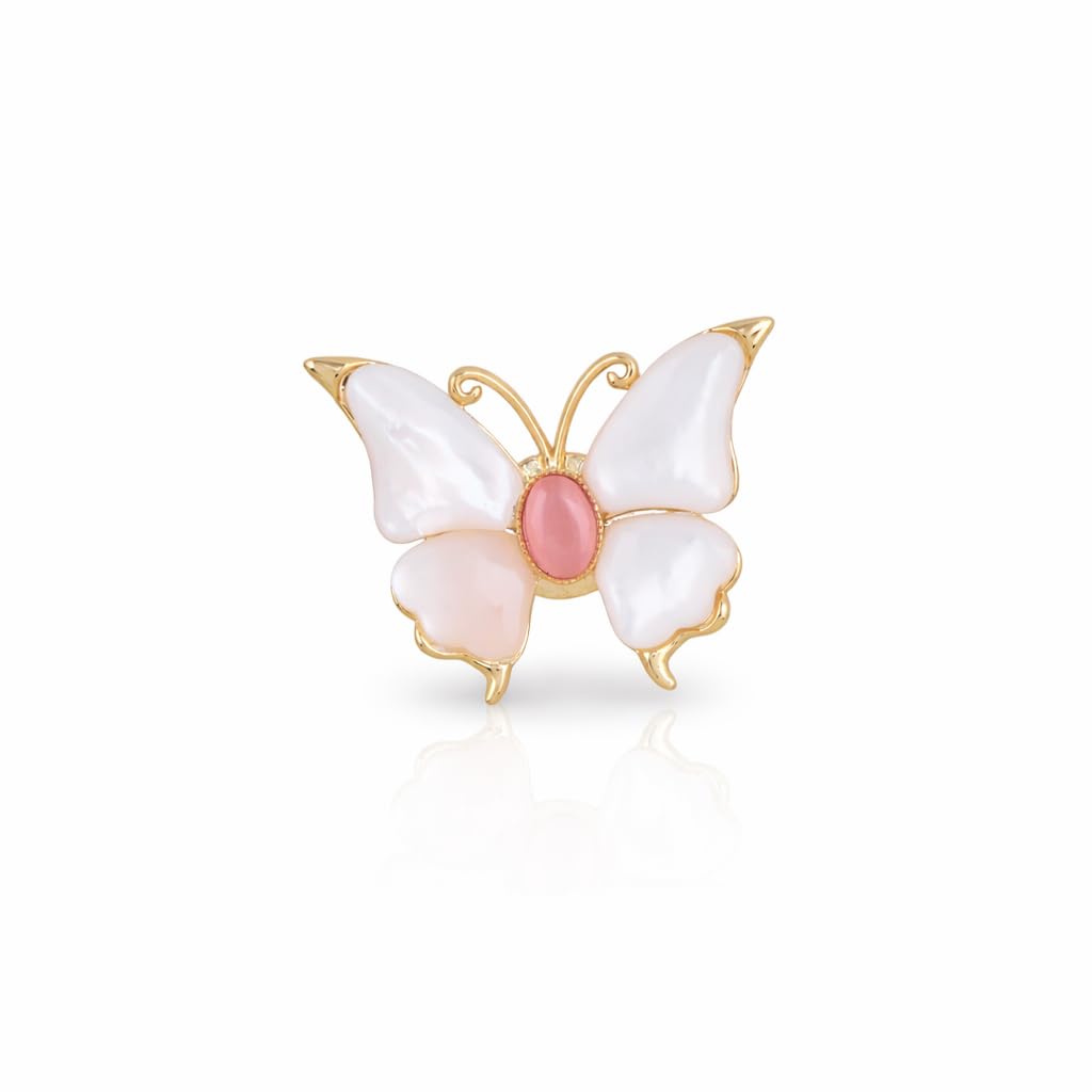 gc premium jewellery Gold Plated Butterfly Brooch with Beads Elegant Design-picture-41