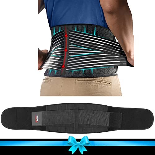 FEATOL Bundle of Back Brace for Lower Back Pain with Lumbar Pad (L/XL) and Air Mesh Back Brace for Women & Men Lower Back Pain, Back Support Belt for Sciatica Scoliosis Pain Relief(L)