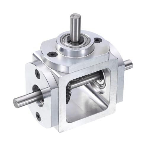 QUARKZMAN Getriebe 90 Grad Rechtwinkliges Kegelgetriebe 1:1 Vorwärts Doppelte Ausgangswelle 1 Modul 20 Zähne Kegelrad Aluminiumrahmen Einfaches Mechanisches DIY Modul Mit 6mm Welle