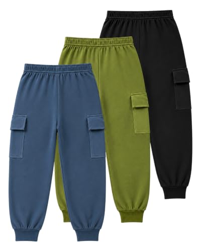 Image of Kuchipoo Boys Cargo Joggers - Pack of 3